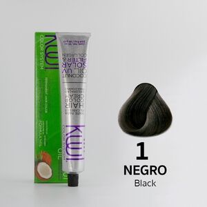 Kuul Color System 1 Black - Natural Permanent Hair Color Cream - 3.04 oz